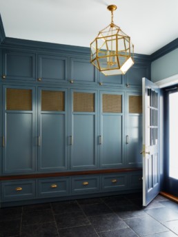 Custom mudroom cabinetry and space planning by JWH Design in Rye