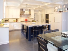 jwh custom overlay white kitchen blue island