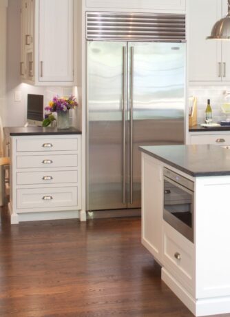 Safe microwave placement below counter