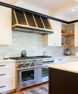 Custom Wood Hoods with Metal Accents: JWH Design & Cabinetry